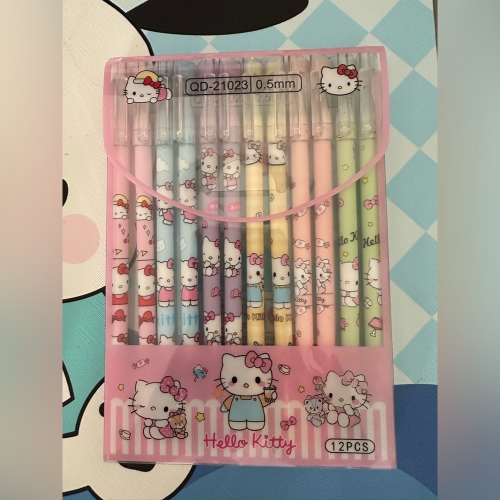 Hello Kitty Pastel Gel Pen Set - Pink, Blue, Yellow, Green